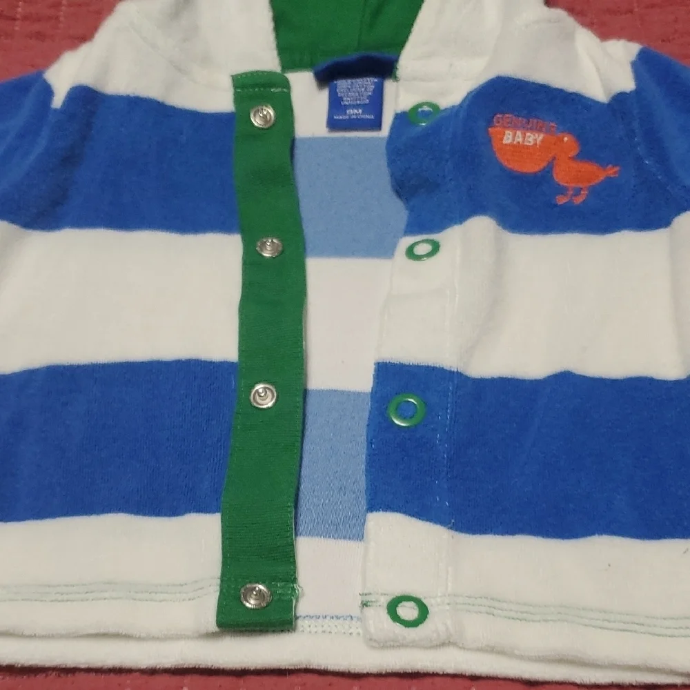 🐻 OshKosh B'gosh Blue and Green Striped Hoodie